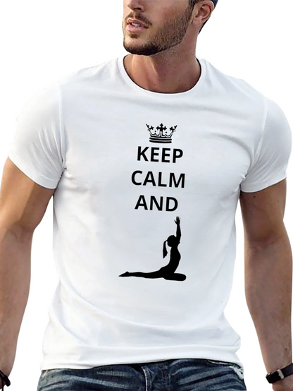 Keep Calm Yoga Pose Black T-Shirt