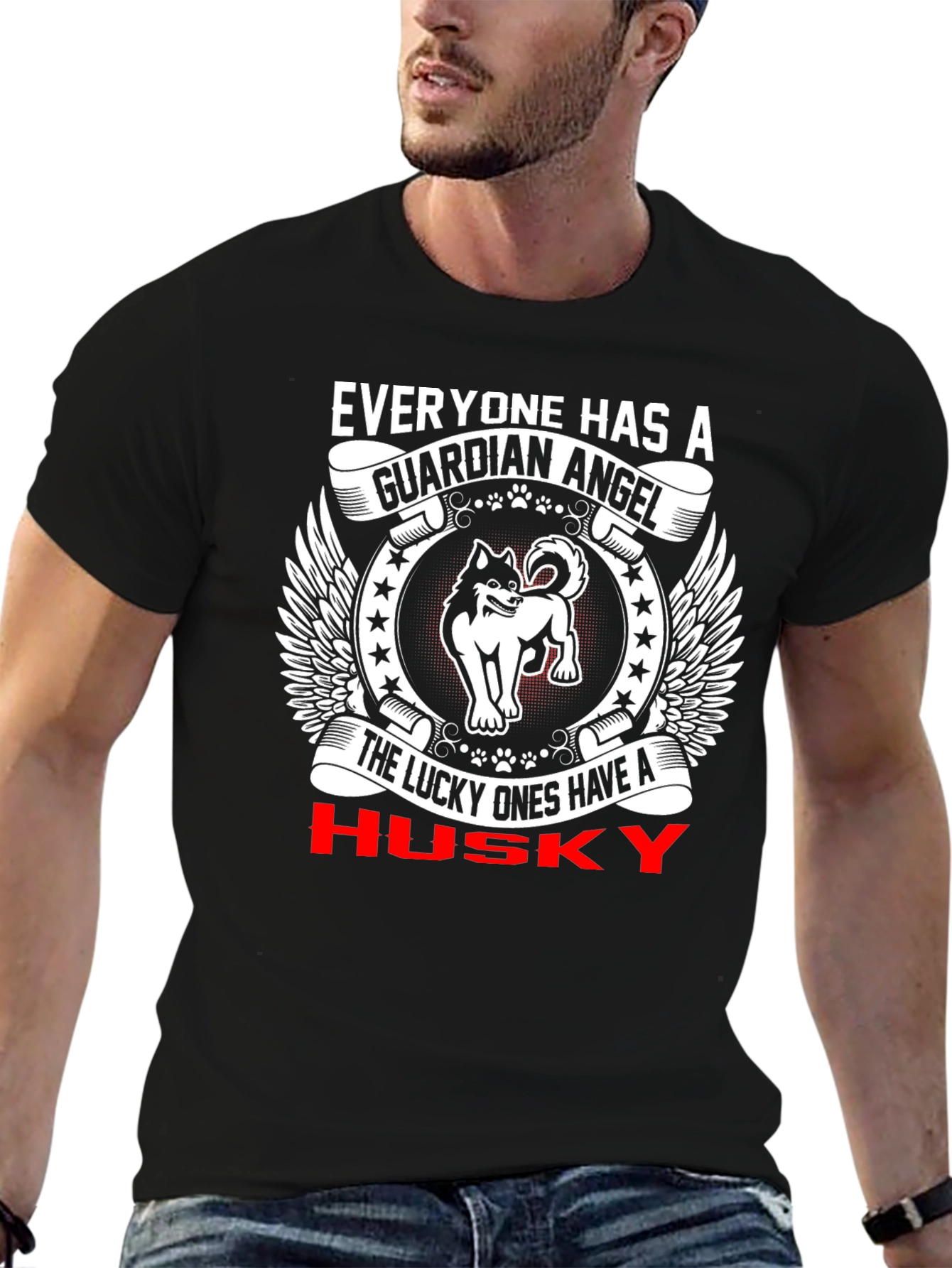 Guardian Angel Husky T-Shirt