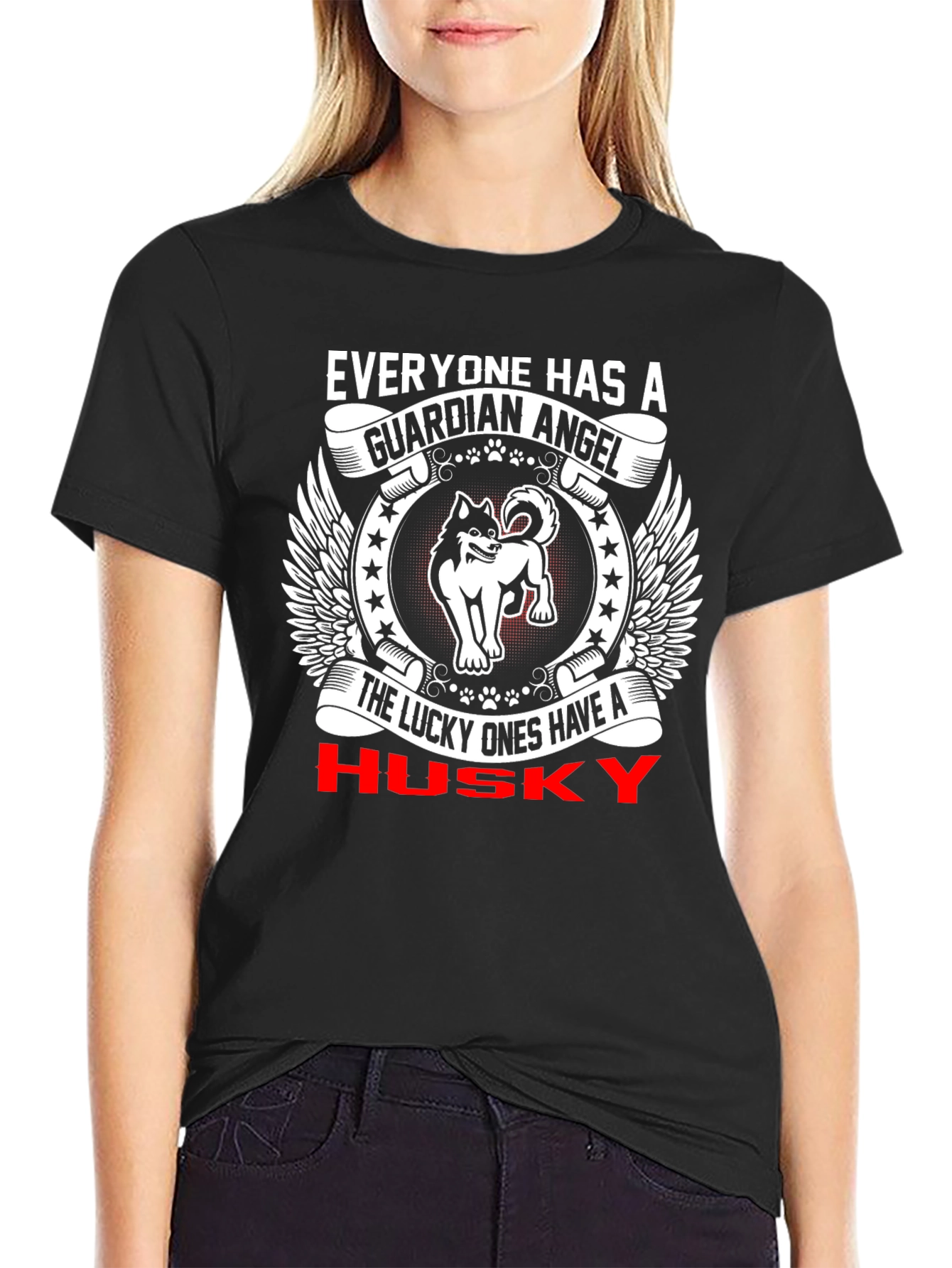 Guardian Angel Husky T-Shirt