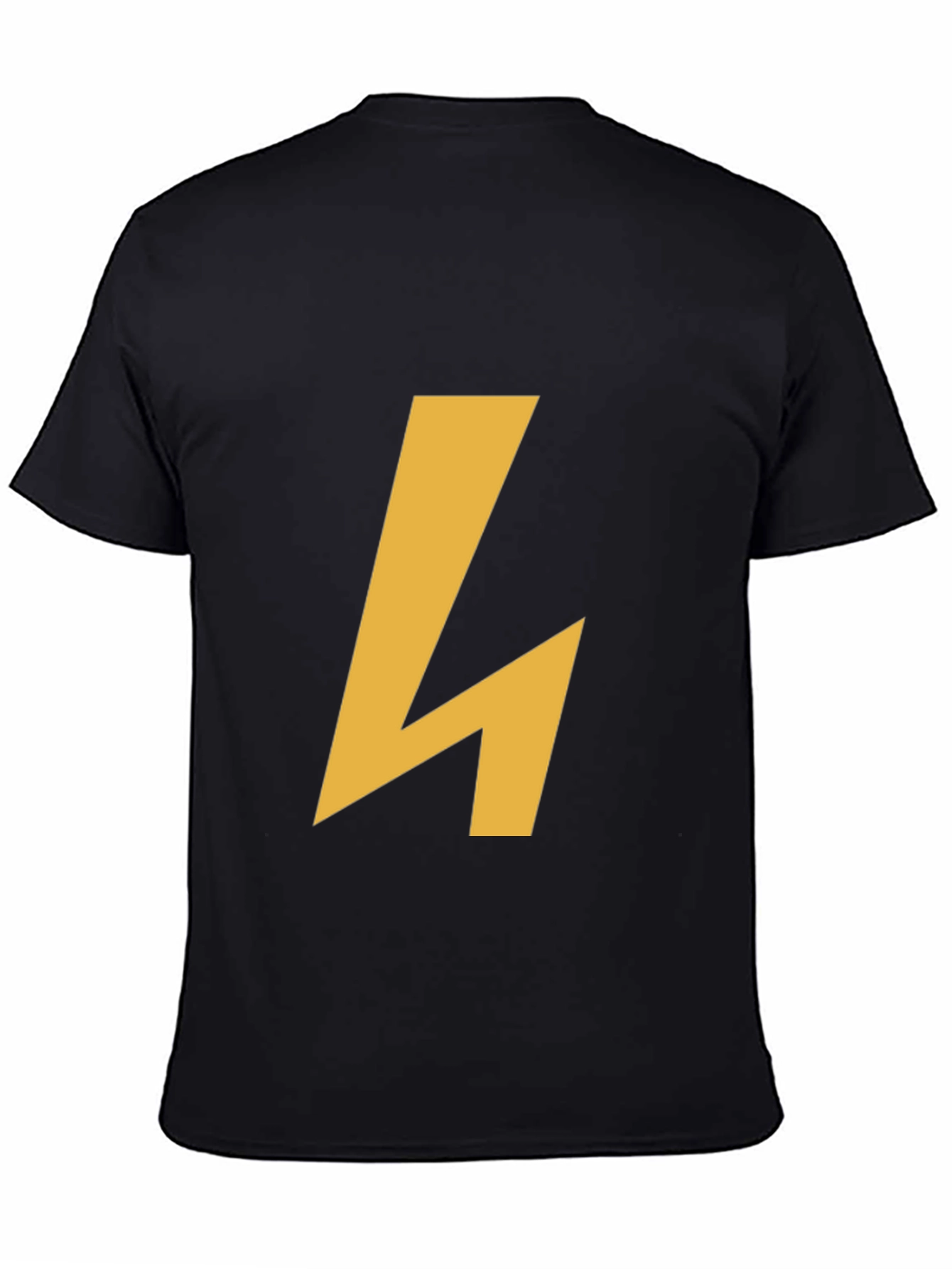 Modern Black Tee with Geometric Gold Accent