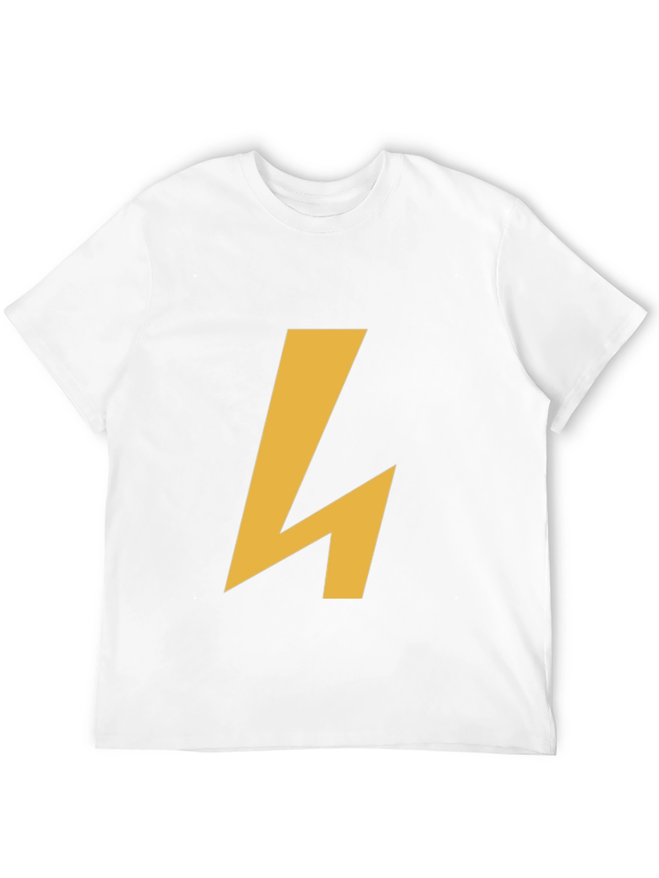 Modern Black Tee with Geometric Gold Accent