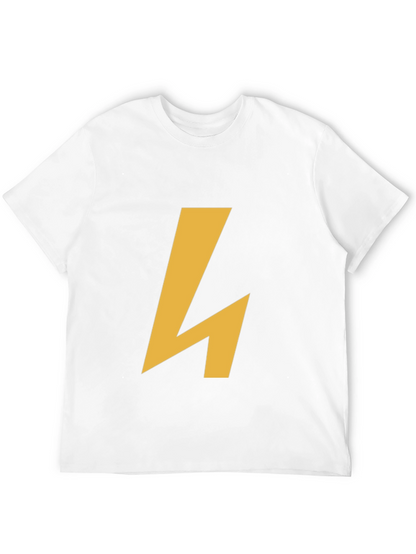 Modern Black Tee with Geometric Gold Accent