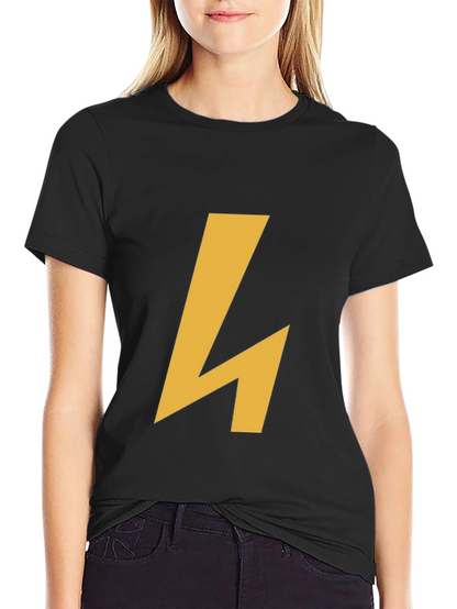 Modern Black Tee with Geometric Gold Accent