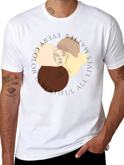 Unique Face Line Art Graphic T-Shirt