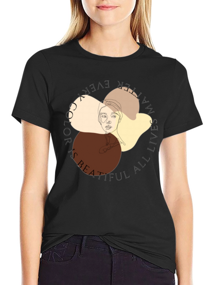 Unique Face Line Art Graphic T-Shirt