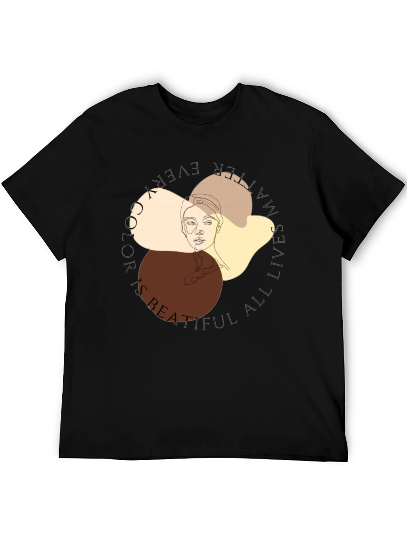 Unique Face Line Art Graphic T-Shirt