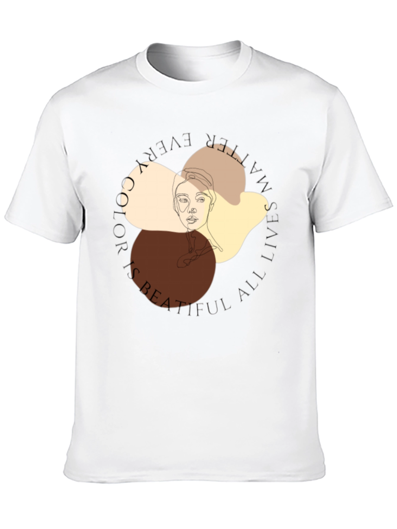 Unique Face Line Art Graphic T-Shirt