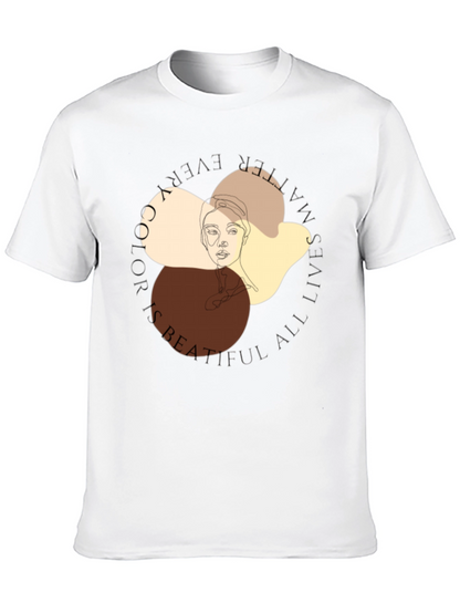 Unique Face Line Art Graphic T-Shirt