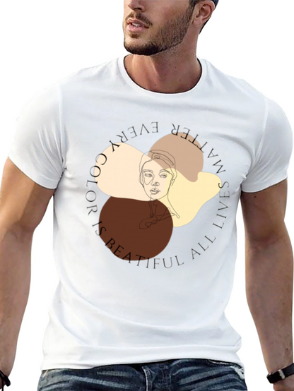 Unique Face Line Art Graphic T-Shirt