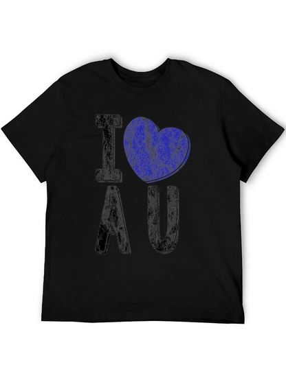 I Heart AU Graphic Tee - Distressed Black Shirt