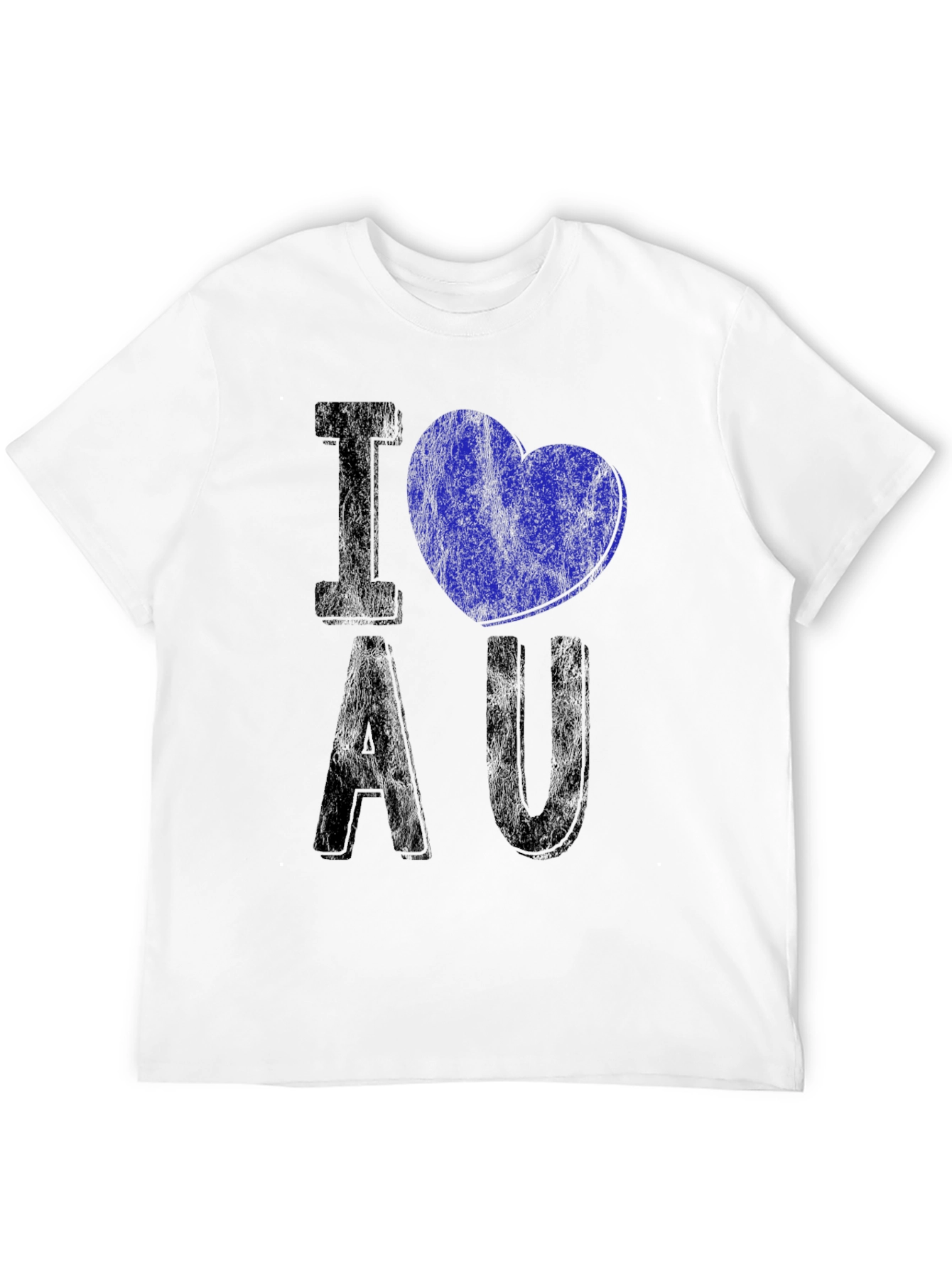 I Heart AU Graphic Tee - Distressed Black Shirt