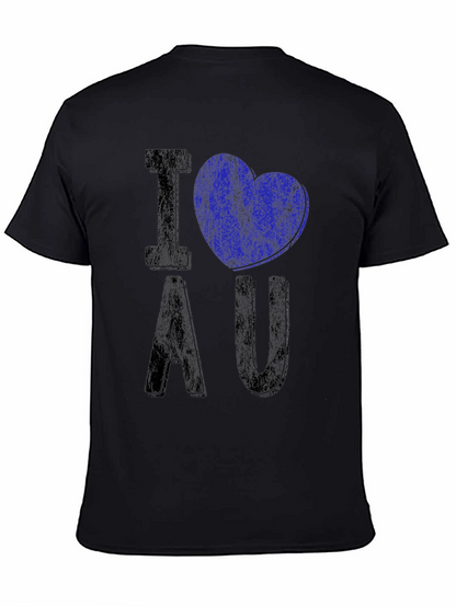 I Heart AU Graphic Tee - Distressed Black Shirt