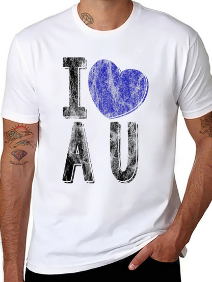 I Heart AU Graphic Tee - Distressed Black Shirt