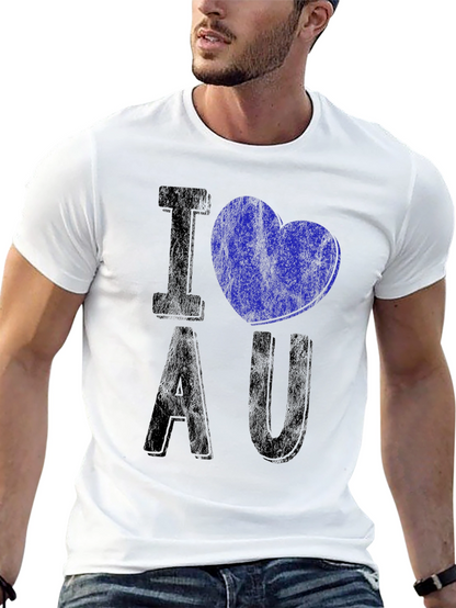 I Heart AU Graphic Tee - Distressed Black Shirt