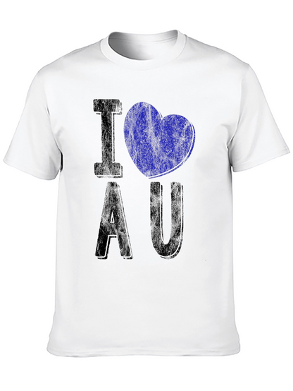 I Heart AU Graphic Tee - Distressed Black Shirt