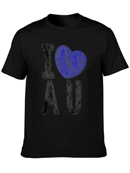 I Heart AU Graphic Tee - Distressed Black Shirt