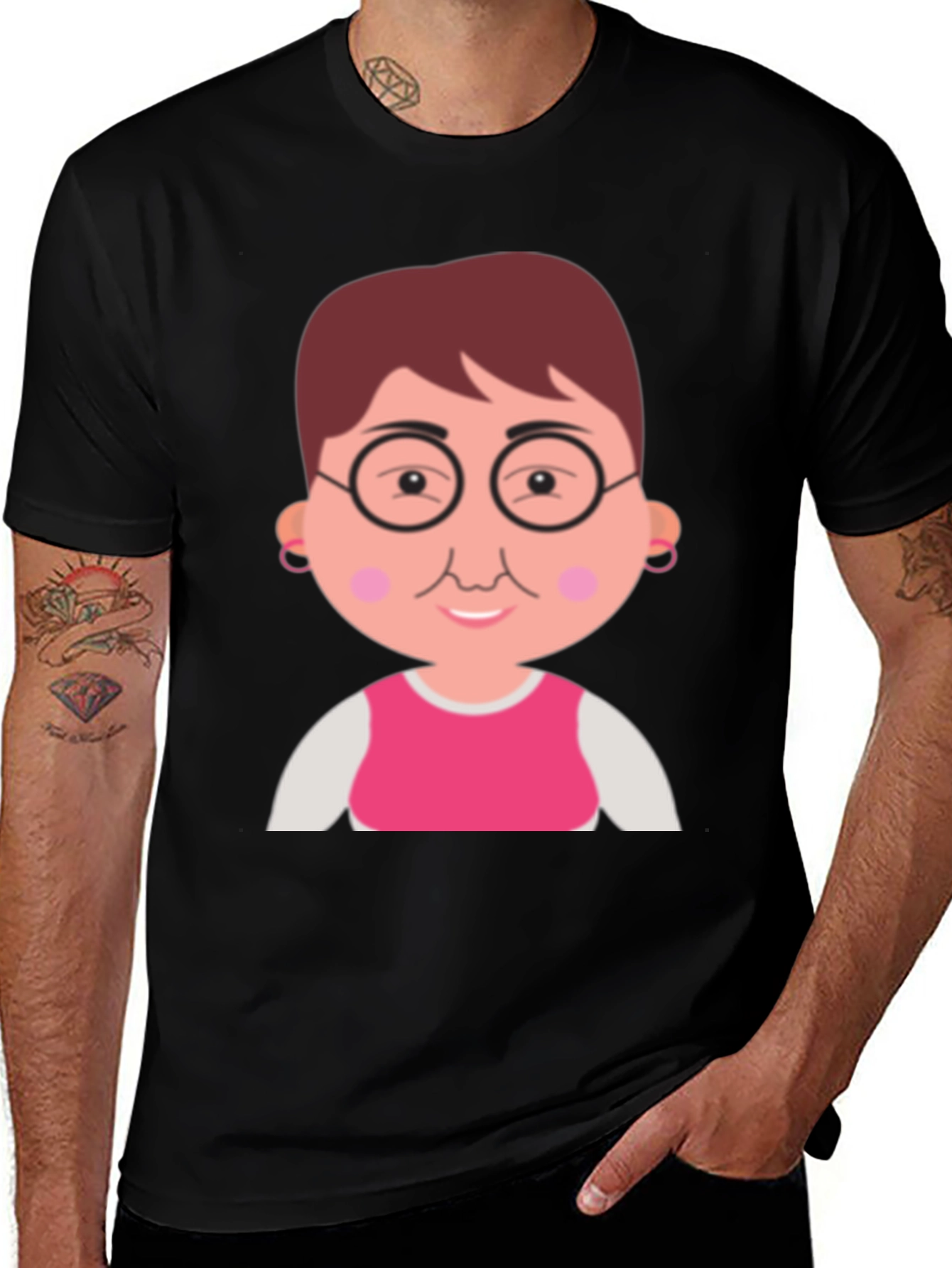 Funny Grandma Cartoon Graphic T-Shirt