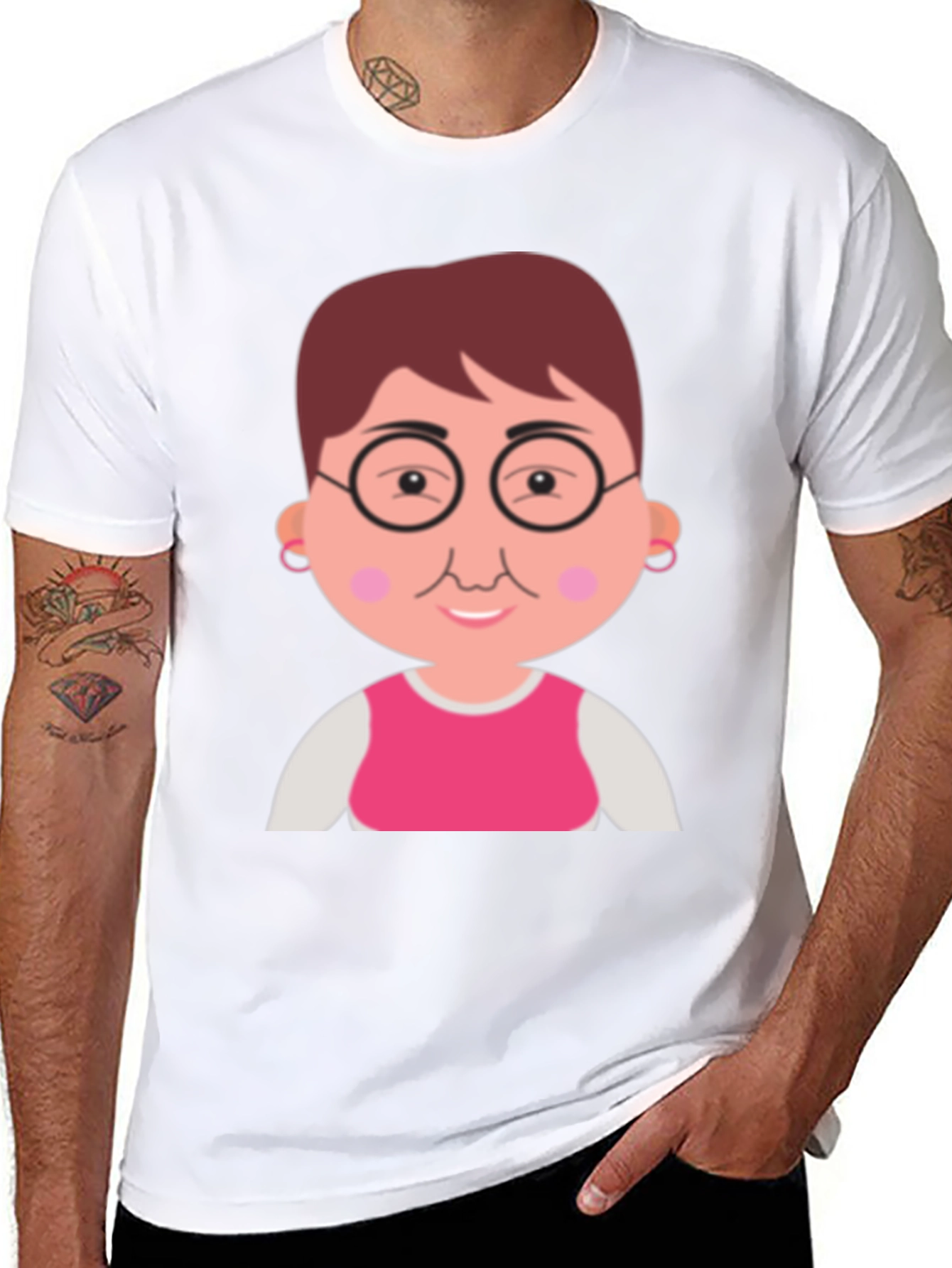 Funny Grandma Cartoon Graphic T-Shirt