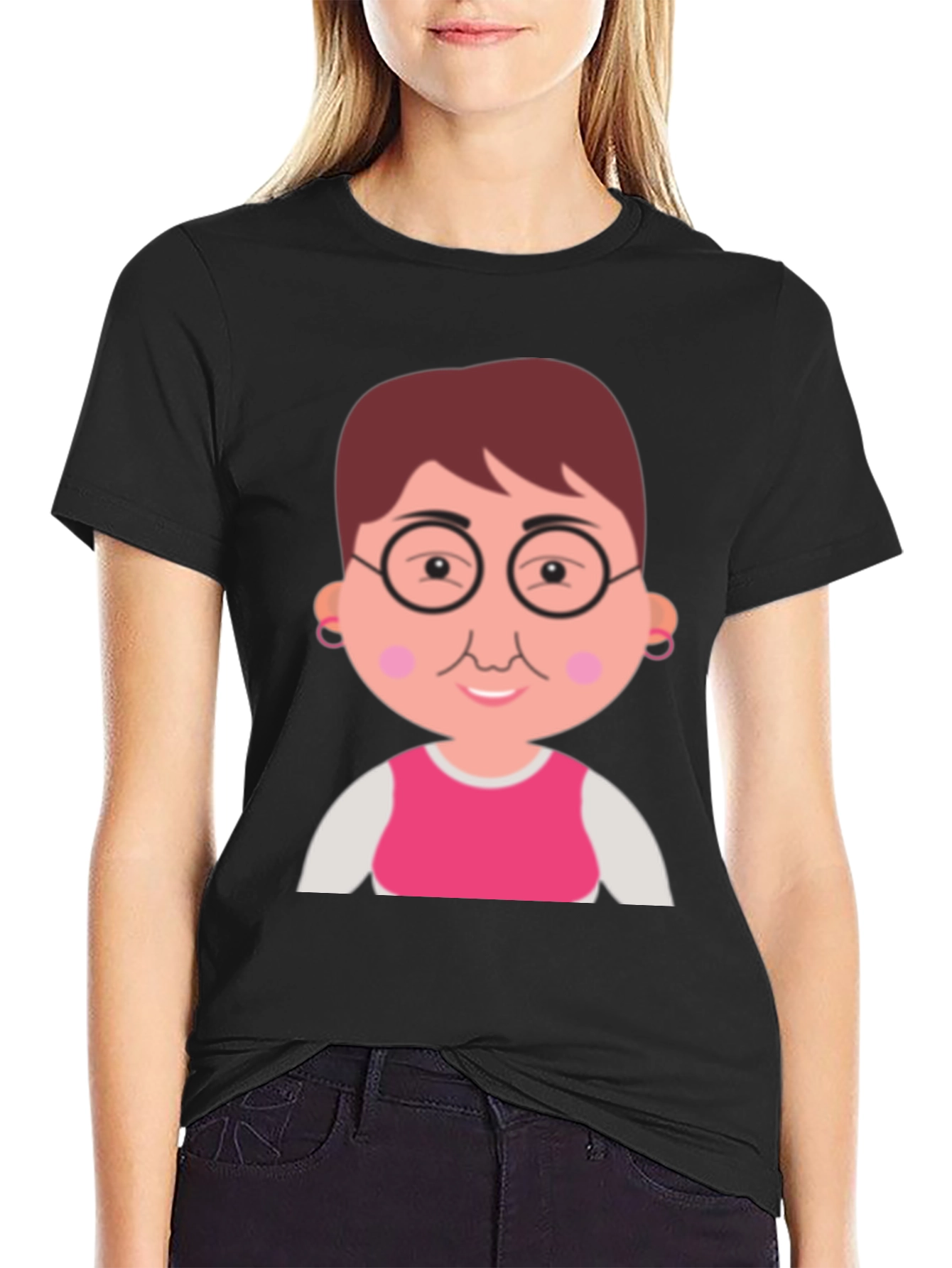 Funny Grandma Cartoon Graphic T-Shirt