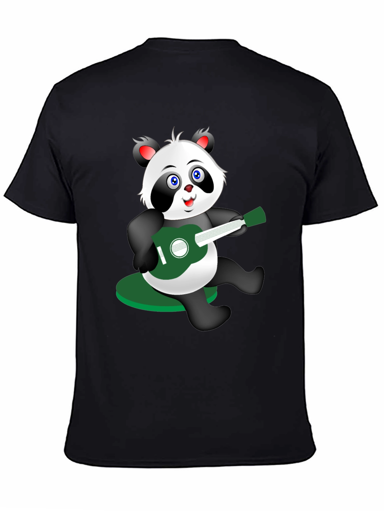 Panda Guitarist Graphic Tee - Black