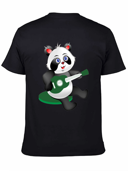 Panda Guitarist Graphic Tee - Black