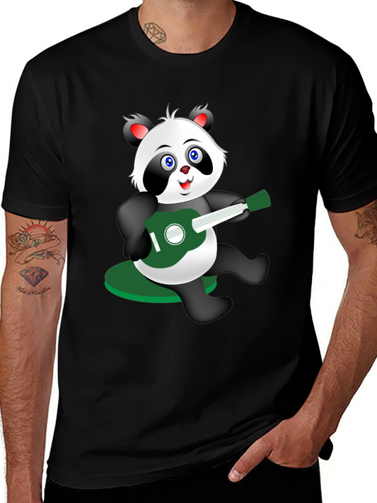 Panda Guitarist Graphic Tee - Black