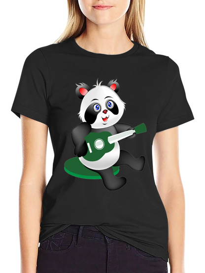 Panda Guitarist Graphic Tee - Black