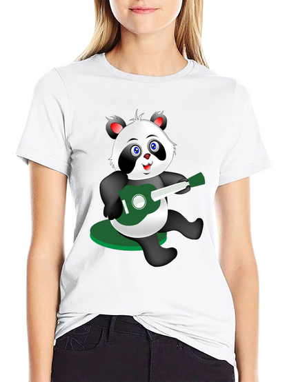 Panda Guitarist Graphic Tee - Black