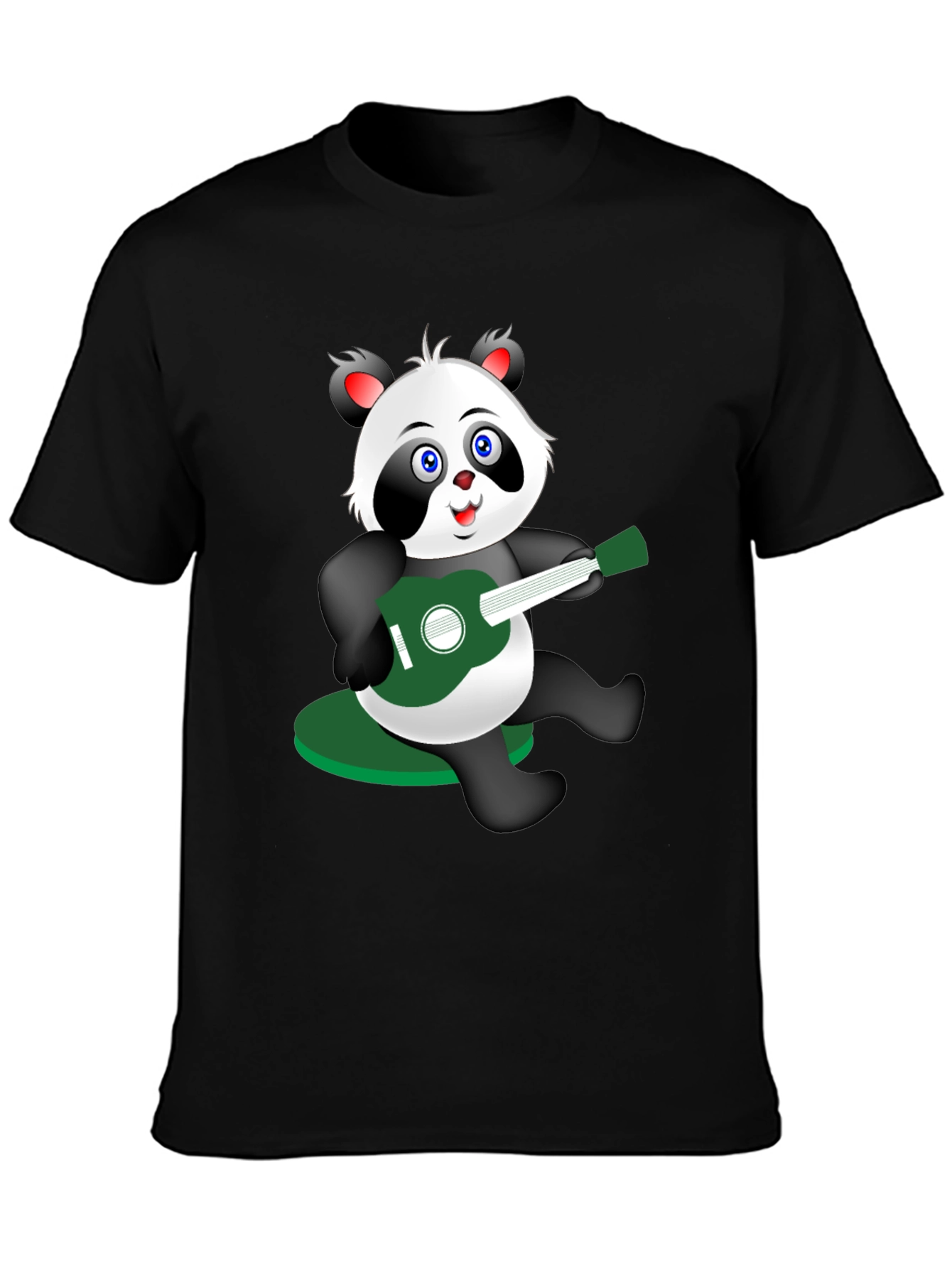 Panda Guitarist Graphic Tee - Black