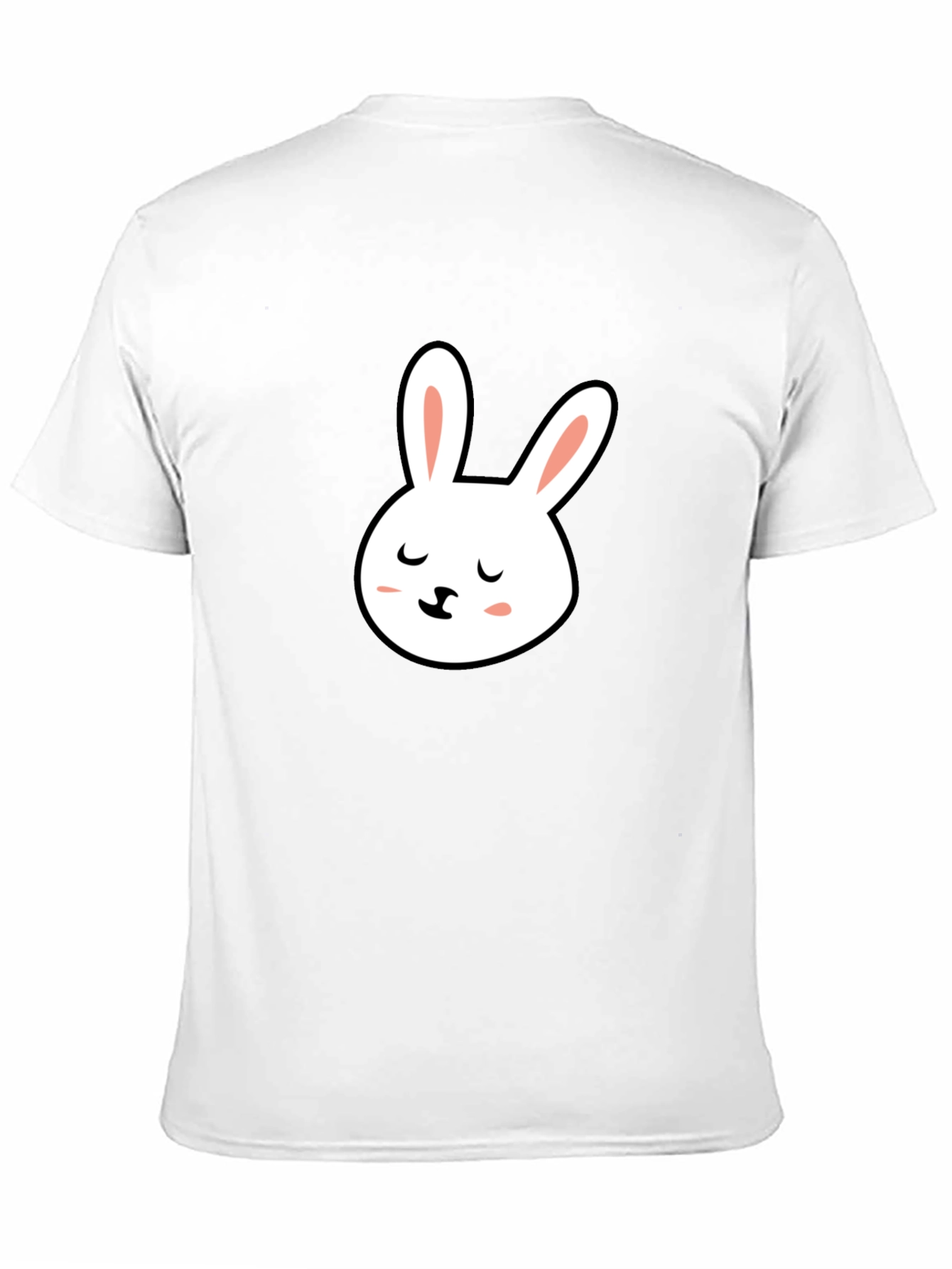Cute Bunny Graphic Tee - Black Cotton T-Shirt