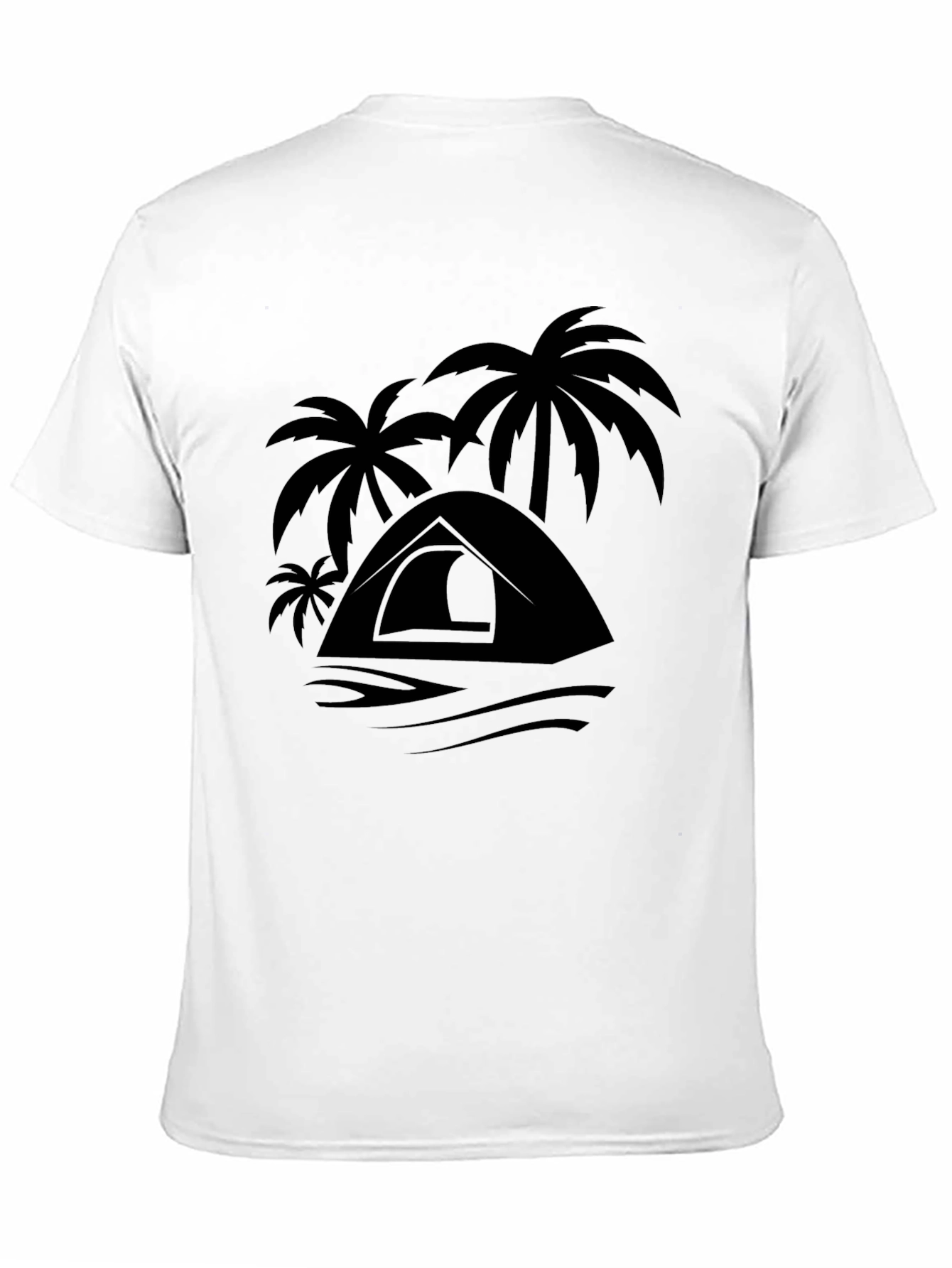 Palm Tent Black Tee - Adventure Ready!
