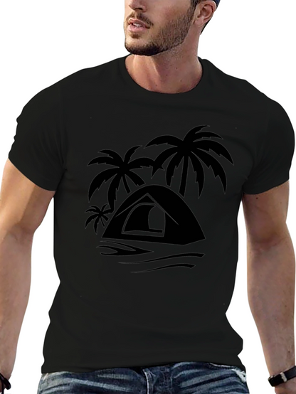Palm Tent Black Tee - Adventure Ready!