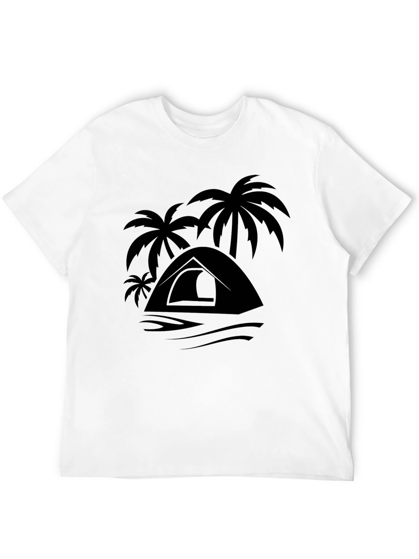 Palm Tent Black Tee - Adventure Ready!
