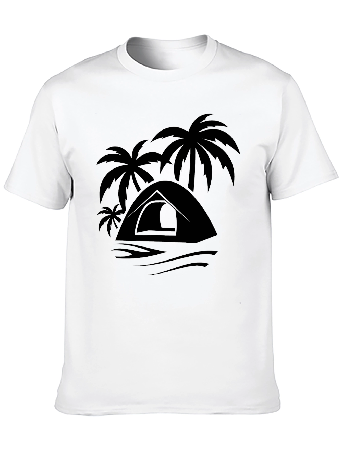 Palm Tent Black Tee - Adventure Ready!