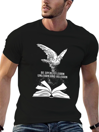 Open Mind T-Shirt: Bird Book and Learning Graphic Tee