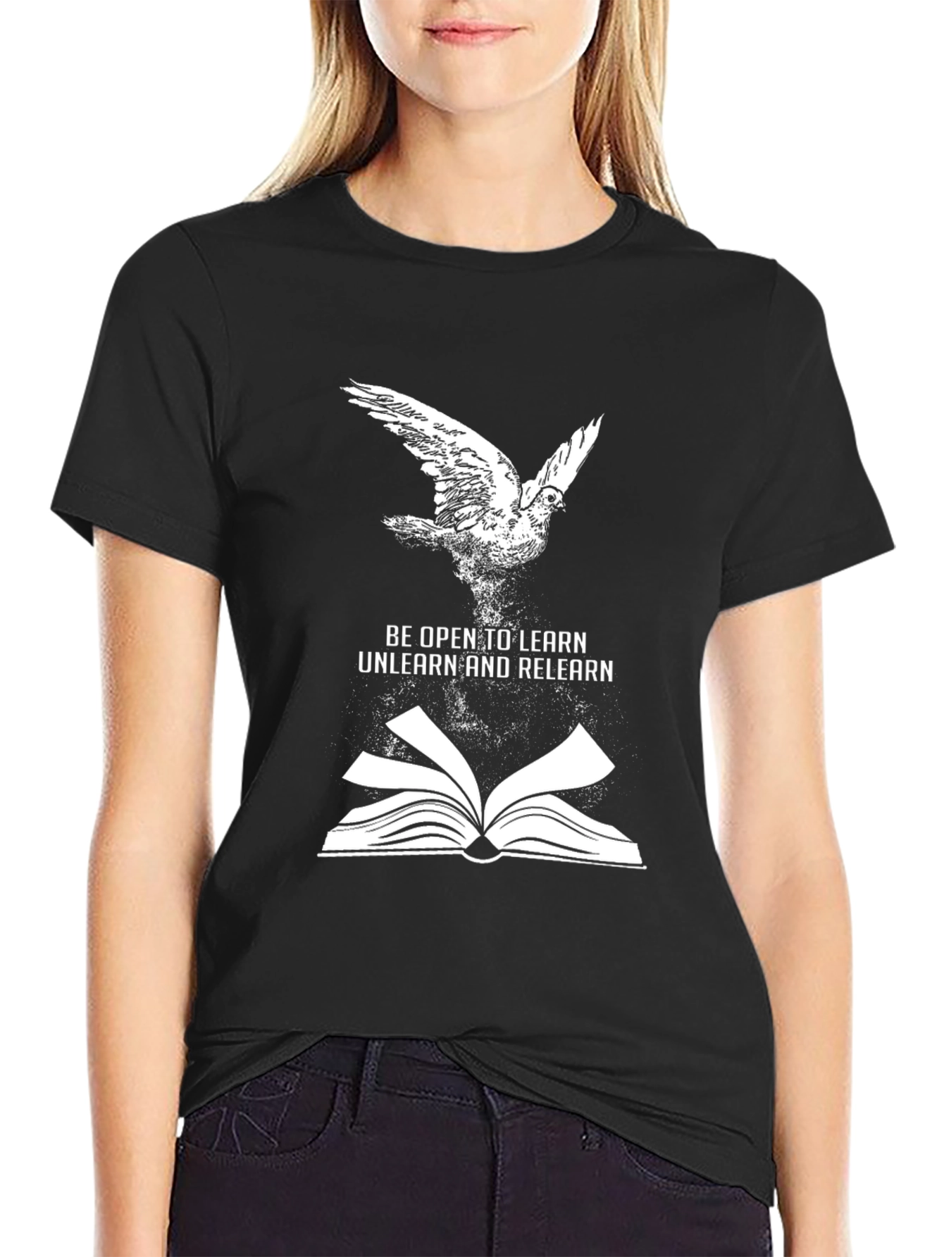 Open Mind T-Shirt: Bird Book and Learning Graphic Tee