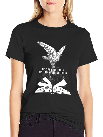 Open Mind T-Shirt: Bird Book and Learning Graphic Tee