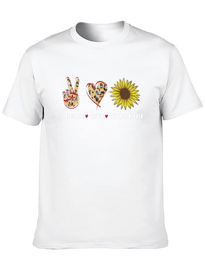 Peace Love Sunflower Graphic T-Shirt