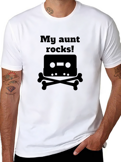 My Aunt Rocks! Cassette & Crossbones Graphic T-Shirt