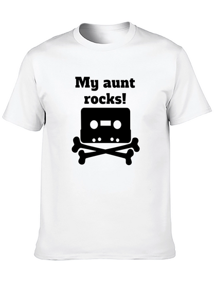 My Aunt Rocks! Cassette & Crossbones Graphic T-Shirt