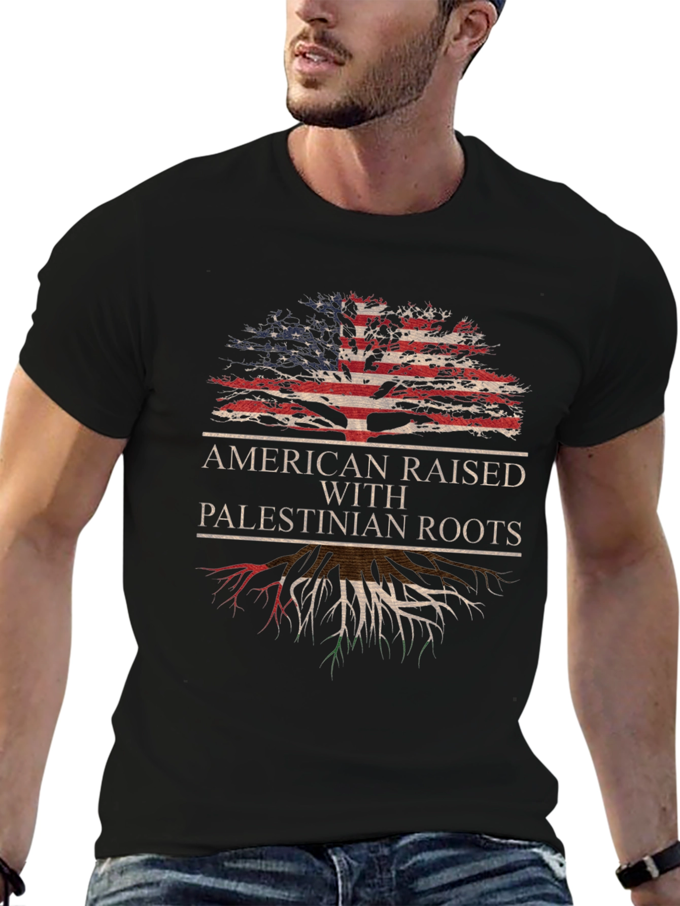 American Raised with Palestinian Roots T-Shirt