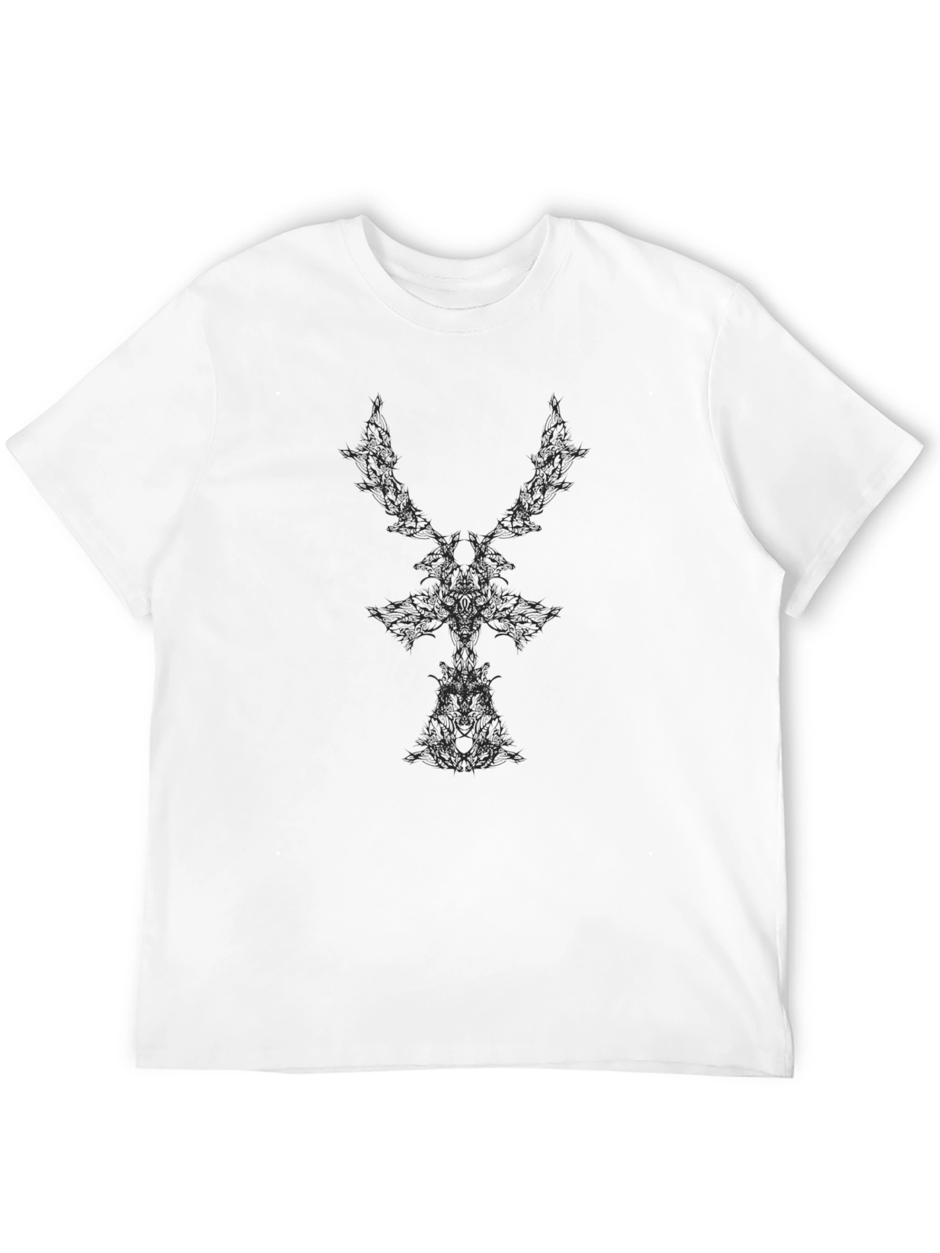 Abstract Graphic Black Crew Neck T-Shirt
