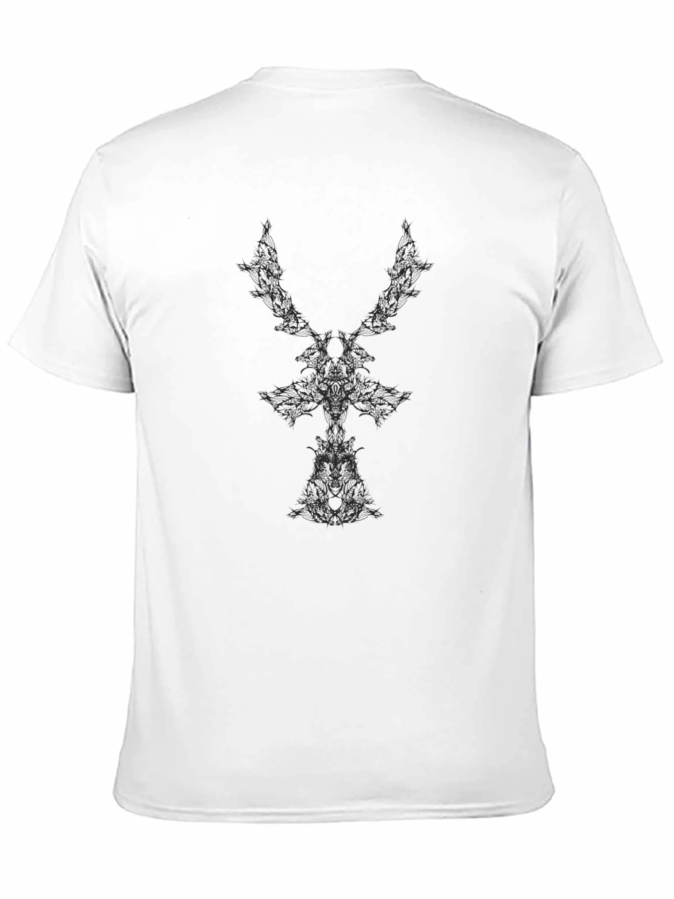 Abstract Graphic Black Crew Neck T-Shirt