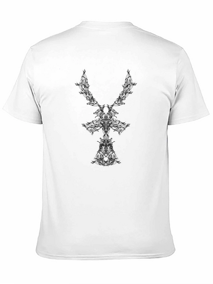 Abstract Graphic Black Crew Neck T-Shirt