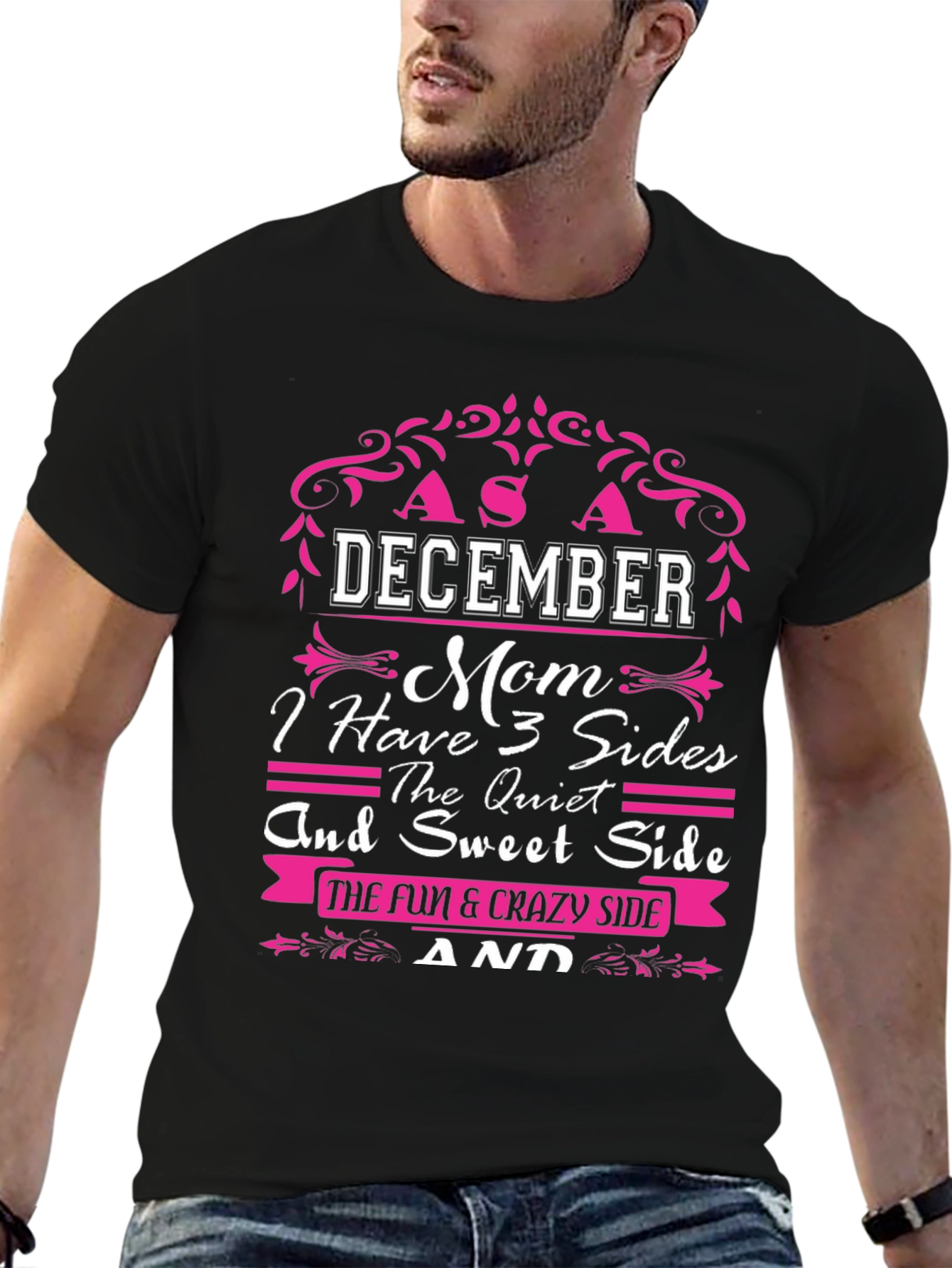 December Mom 3 Sides T-Shirt