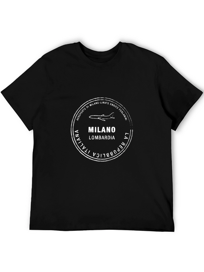 Milano Lombardia T-Shirt Black Italian Republic Airport