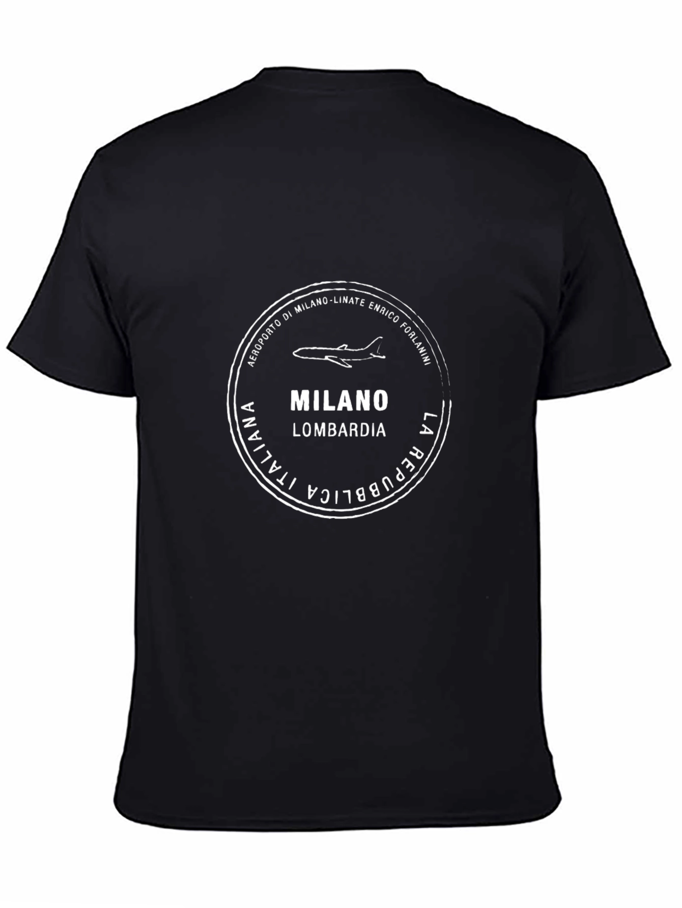 Milano Lombardia T-Shirt Black Italian Republic Airport