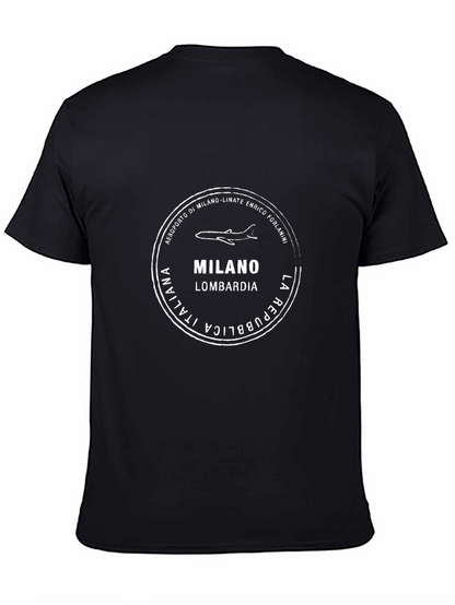 Milano Lombardia T-Shirt Black Italian Republic Airport