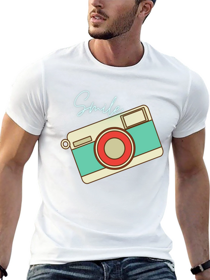 Retro Camera Smile Graphic T-Shirt - Unisex