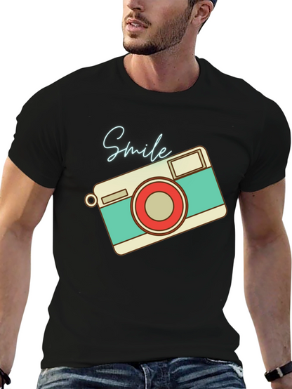 Retro Camera Smile Graphic T-Shirt - Unisex